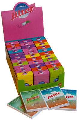 Classic-Jilter® Display-Box mit 33 Klick Schachteln mit je 42 Jilter® plus Filtertips