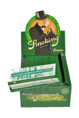 Smoking King Size Green Hemp Paper - Box (Display)